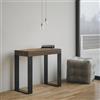Itamoby Consolle 90x40 cm allungabile a 196 cm TECNO SMALL Noce telaio antracite - Itamoby