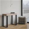 Itamoby Consolle 90x40 cm allungabile a 196 cm TECNO SMALL Quercia telaio antracite - Itamoby