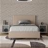 ITYHOME Letto una piazza e mezza senza rete imbottito 120x210 similpelle tortora Adele - ITYHOME