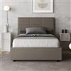 ITYHOME Letto matrimoniale francese senza rete imbottito 140x200 similpelle cappuccino Mika - ITYHOME