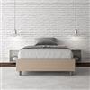 ITYHOME Letto matrimoniale francese senza rete imbottito 140x200 similpelle tortora Azelia - ITYHOME