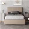 ITYHOME Letto matrimoniale francese senza rete imbottito 140x200 similpelle tortora Mika - ITYHOME