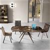 Capodarte Tavolo allungabile 180 cm piano grès porcellanato effetto marmo Marrone ACHILLE - Capodarte