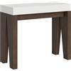 Itamoby Consolle allungabile 90x40/300 cm Naxy Mix piano Bianco Frassino - struttura Noce - Itamoby