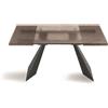 Capodarte Tavolo allungabile 240 cm WATERS base in metallo Nero e piano in vetro Bronzo
