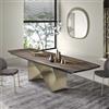 Capodarte Tavolo allungabile 300 cm con base metallo Beige e piano Eucalipto WALL