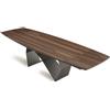 Capodarte Tavolo allungabile 300 cm con base metallo Nero e piano Eucalipto WALL