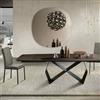 Capodarte Tavolo allungabile 300 cm con base metallo Nero e piano Rovere Termico WALL