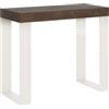 Itamoby Consolle allungabile 90x40/300 cm Tecno Noce telaio Bianco - Itamoby