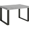 Itamoby Tavolo allungabile 90x140/244 cm Tecno Cemento telaio Antracite