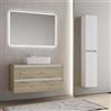 LIBEROSHOPPING Mobile bagno sospeso 100 cm Quercia con lavabo da appoggio e specchio - CUBE1 - LIBEROSHOPPING