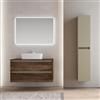 LIBEROSHOPPING Mobile bagno sospeso 100 cm Tabacco con lavabo da appoggio e specchio - CUBE1 - LIBEROSHOPPING