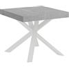Itamoby Tavolo allungabile 90x90/194 cm Clerk piano Cemento - gambe Bianche - Itamoby