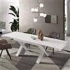 Capodarte Tavolo allungabile a 260 cm con struttura in laminato PARIDE BIANCO FRASSINO