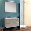 LIBEROSHOPPING Mobile bagno sospeso 62 cm Cemento con specchio e lavabo - GRACE2 - LIBEROSHOPPING