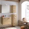 LIBEROSHOPPING Mobile bagno sospeso 62 cm Quercia Naturale con specchio e lavabo - ANGELA2 - LIBEROSHOPPING