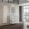 LIBEROSHOPPING Mobile bagno sospeso 82 cm Bianco Lucido con lavabo e specchio LED - FEBE1 - LIBEROSHOPPING