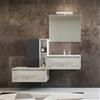 LIBEROSHOPPING Mobile bagno sospeso 82 cm Quercia Bianco con lavabo integrato e specchio - LUNA2 - LIBEROSHOPPING