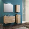 LIBEROSHOPPING Mobile bagno sospeso 82 cm Quercia Naturale con specchio e lavabo - GRACE2 - LIBEROSHOPPING