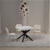 Itamoby Tavolo Clerk 90x90 allungato 194 piano Bianco Frassino gambe Antracite - Itamoby