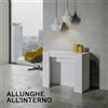 Itamoby Tavolo Consolle Allungabile VENUS allungabile fino a 296 cm BIANCO FRASSINO allunghe interne - Itamoby