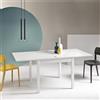 Ikone Tavolo in legno da cucina a libro da 90 cm a 180 cm Bianco Frassino - UGO - Ikone