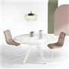 Ikone Tavolo in pietra effetto marmo Bianco ROUND con piano girevole D135 cm - Ikone
