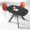 Ikone Tavolo in pietra effetto marmo Nero ROUND con piano girevole D135 cm - Ikone