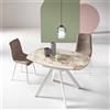 Ikone Tavolo in pietra effetto marmo Pandora ROUND con piano girevole D135 cm - Ikone