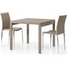 LIBEROSHOPPING Tavolo quadrato 90x90 allungabile a 180 cm apribile a libro in finitura Tortora - LIBEROSHOPPING