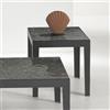 MABLOA Tavolino quadrato 45x45 in metallo e piano vetro martellato - ROSS - MABLOA