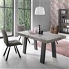 Capodarte Tavolo soggiorno allungabile 260 cm piano in laminato DIVO Cemento - Capodarte