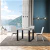 Itamoby Tavolo TECNO 90X90 Bianco Frassino allungabile a 246 cm - Itamoby
