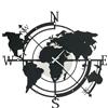 Arti e Mestieri Orologio Planisfero Grande Nero e Avorio D68 cm