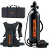 SMACO S700 Plus Mini Bombola Sub 2L Piccola Bombola Subacquea per Immersioni Portatile Bombole Aria Sub Mini Scuba Tank per Soccorso di Emergenza Pulizia Imbarcazioni Fonte d'Aria di Riserva