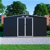 Parama Casetta da giardino in acciaio zincato nero 4,26x3,65xh2,17m - 181kg- 15,54 metri quadri