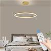 Mikeru Luci Dorate per L'isola Della Cucina, 60cm Lampadario LED Oro Telecomando dal 10% Al 100% Lampada da Tavolo da Pranzo Sospesa 3000k/4500k/6500k con Funzione di Memoria per Il Soggiorno