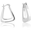 DTPsilver® Orecchini Donna Argento 925 - Orecchini Pendenti Triangolari - Orecchini Creoli extra Spessi - Diametro 22 mm - Spessore 4 mm