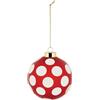 Alessi Delight NZ04 3 - Palla per Albero di Natale, in Vetro Soffiato, Diametro 9 cm, Rosso, Bianco, Oro