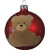 Pallina di Natale in Vetro con Orsacchiotto Rossa Ø8cm - Kaemingk | Delizia Natalizia per il Tuo Albero