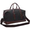 WTiger Borsone da viaggio in tela, 40-50 l, grande capacità, borsone da palestra, borsone multifunzionale, borsa da spalla, a mano e a tracolla, borsa per il fine settimana per uomini e donne, Nero , L