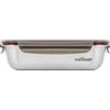 CANDL Cuitisan (Flora) contenitore ermetico per alimenti in acciaio inossidabile con coperchio con chiusura a clip, adatto a forno e microonde, EC7-SS09, rettangolare (25,9cm x 19,5cm x 7,1cm /1900ml)