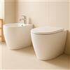 GEBERIT COPPIA SANITARI VASO BIDET E COPRIVASO RALLENTATO GEBERIT ICON BIANCO OPACO A TERRA RIMFREE
