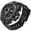 WONOLO Orologio militare da uomo, digitale, per sport all'aria aperta, tattico, militare, elettronico, impermeabile, LED, luminoso, cronometro, sveglia, quadrante grande, doppio fuso orario, analogico,