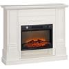 HOMCOM Camino Elettrico 1800W con Fiamma a 3 Intensità e Telecomando, in Legno, Metallo e Vetro, 117x30x100 cm, Bianco