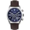 Breil Orologio UOMO CLASSIC ELEGANCE quadrante MONO-COLORE BLU movimento CRONOGRAFO QUARZO e CINTURINO PELLE MARRONE EW0662