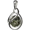 Artisana-Schmuck Ciondolo ambra verde (senza catena) in ambra e argento sterling 925/000 rodiato, Argento sterling 925/000 rodiato ambra baltica, Ambra