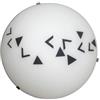 ONLI Plafoniera in Vetro Bianco Satinato con Motivo Geometrico Colore Nero. Diametro 25cm, 25 cm