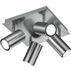 Trio Leuchten Trio 802430407 Marley Faretto, 4x35 Watt, Nichel Opaco, 24x24x15 cm