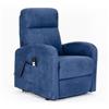 SIME DE-2 Detraibile 19% Poltrona Relax Elettrica 2 motori, reclinazione indipendente schienale pediera seduta indeformabile microfibra elevabile alzapersona anziani disabili Blu